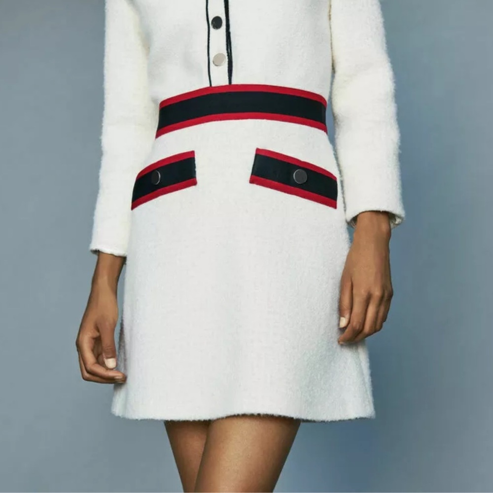 🎀SOLD🎀Maje Rosine Tweed Long Sleeve Mini Dress - Picture 4 of 8